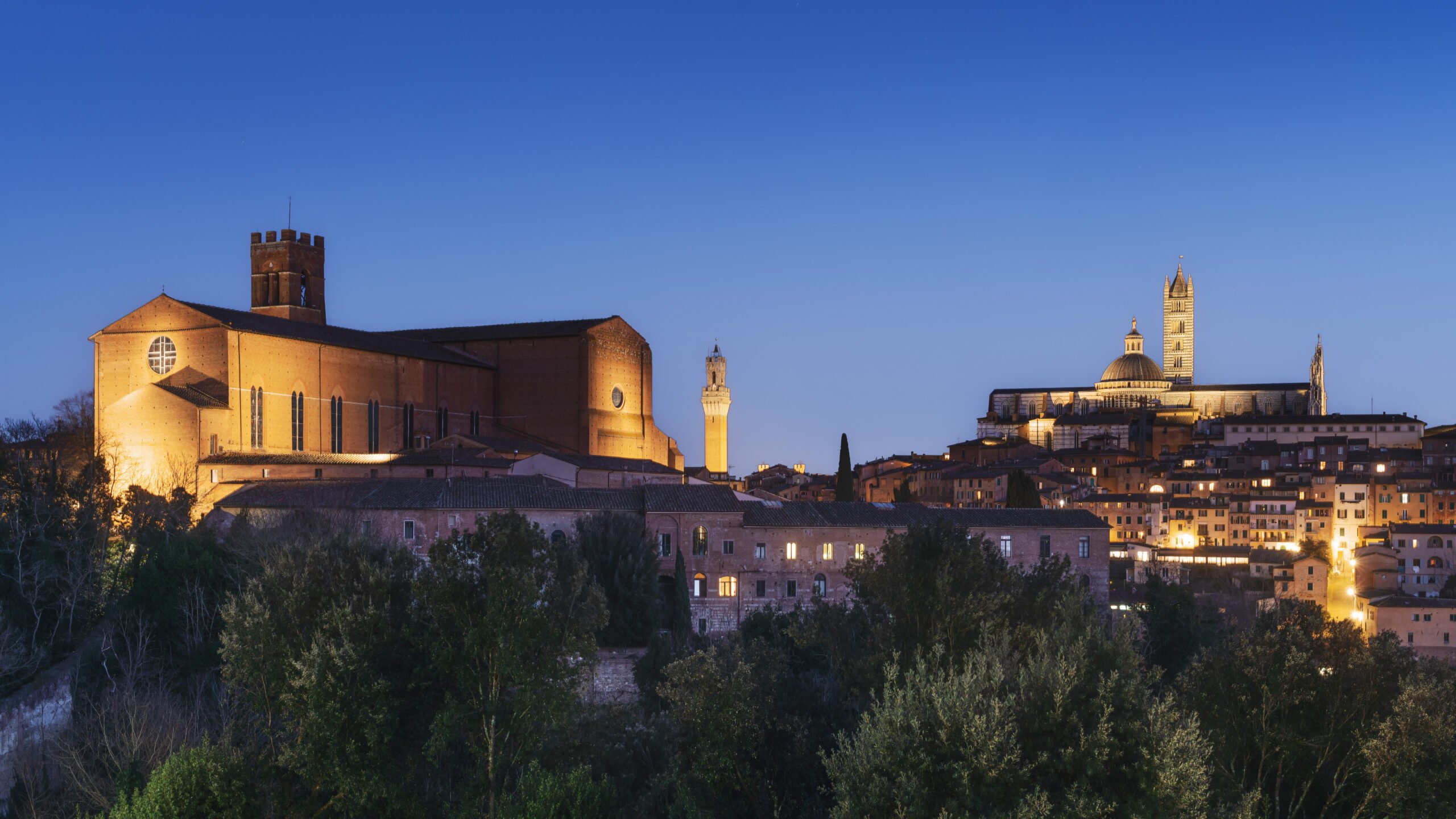 Siena Italy at twilight